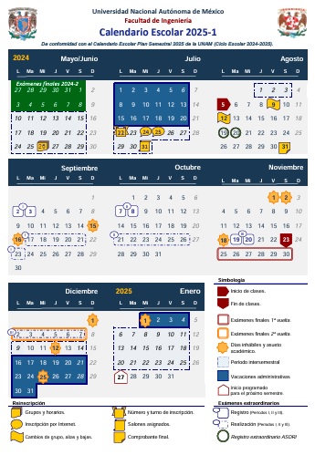 calendario UNAM